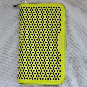 Henri Bendel Vibrant Yellow Perforated Wallet
